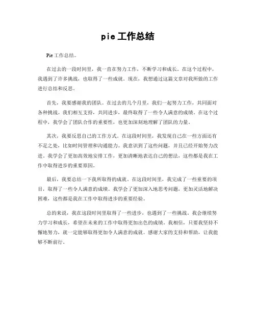 pie工作总结