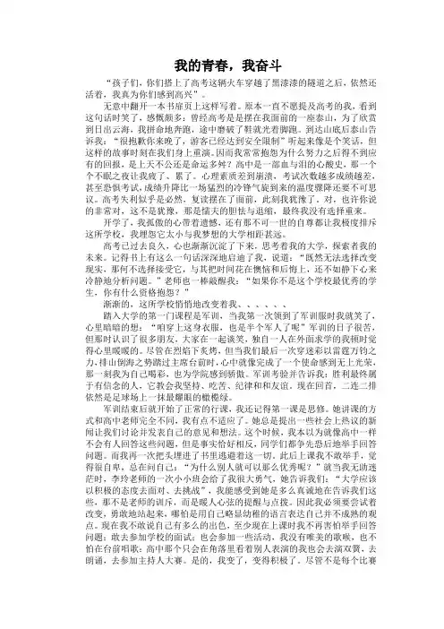 我的青春,我奋斗