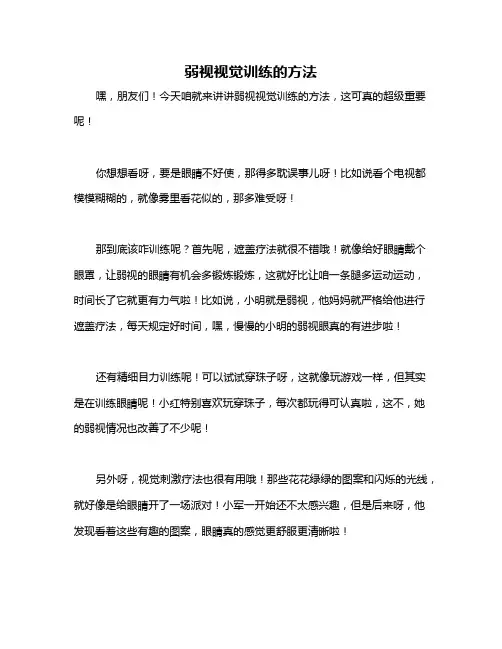 弱视视觉训练的方法