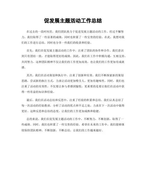 促发展主题活动工作总结