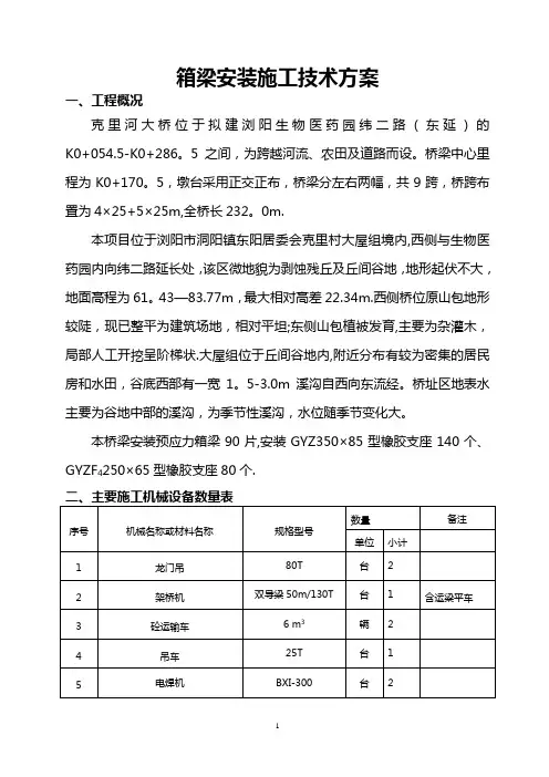25M预制箱梁架设施工方案