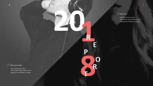 黑白个性欧美音乐PPT模板