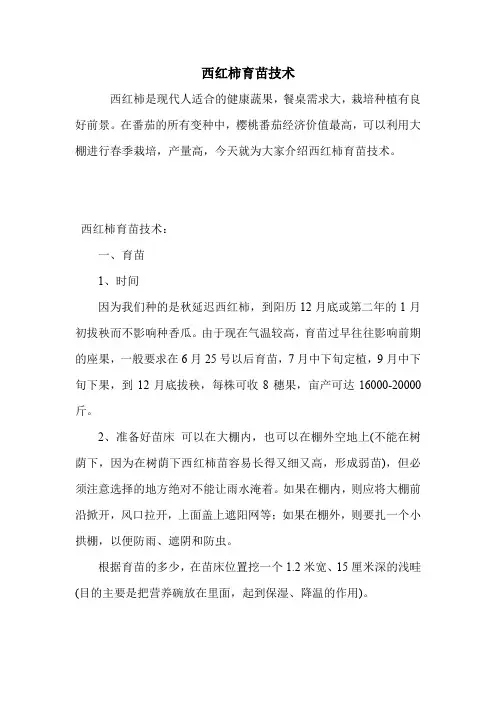 西红柿育苗技术.doc