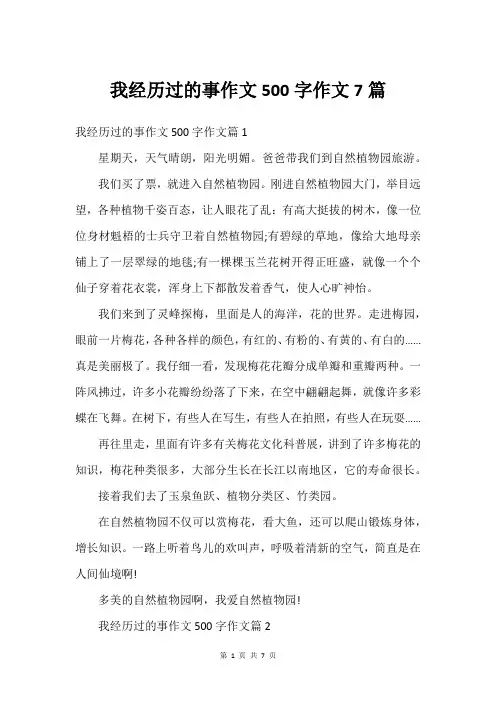 我经历过的事作文500字作文7篇