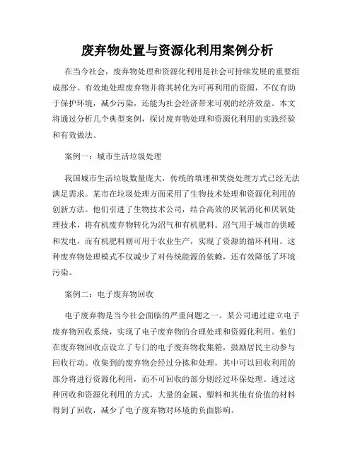 废弃物处置与资源化利用案例分析