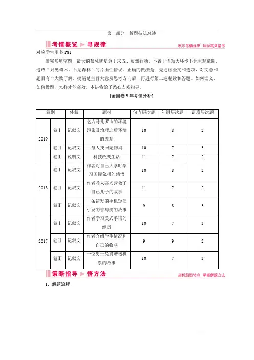 2020新课标高考艺考英语复习教师用书：第三板块第一部分 解题技法总述 