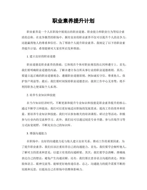 职业素养提升计划