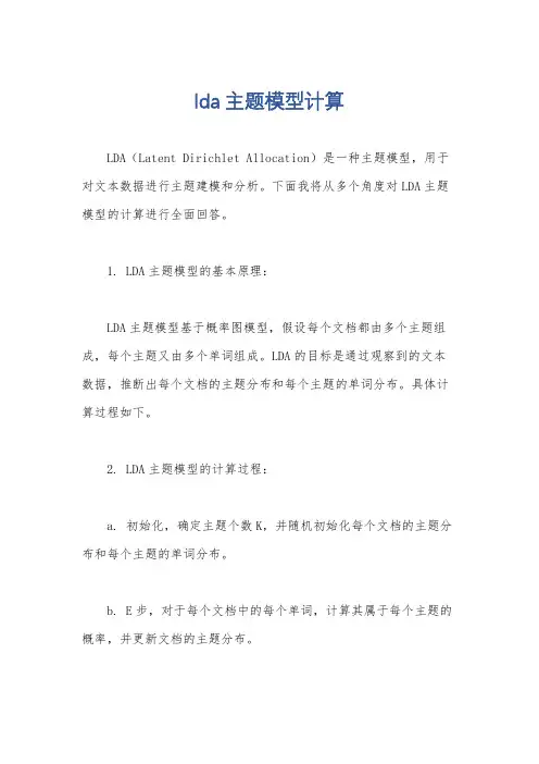 lda主题模型计算