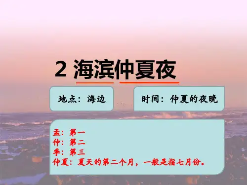 西南师大版五年级语文下册《一单元  2 海滨仲夏夜》课件_33