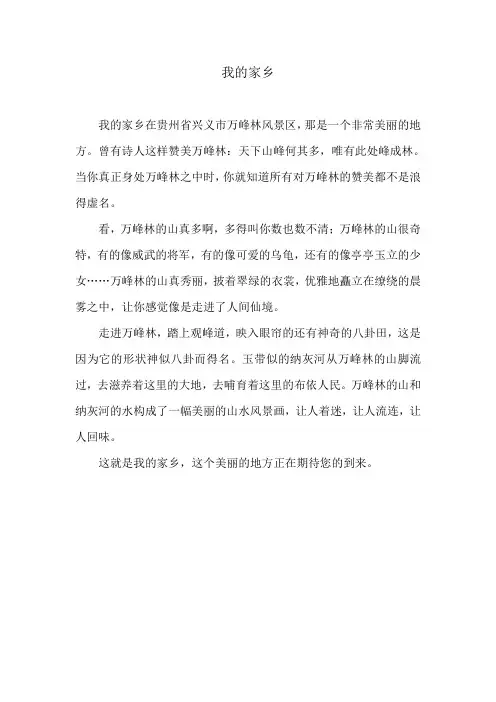 我的家乡—美丽的万峰林