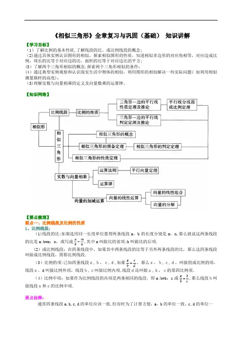 《相似三角形》全章复习与巩固(基础)-知识讲解