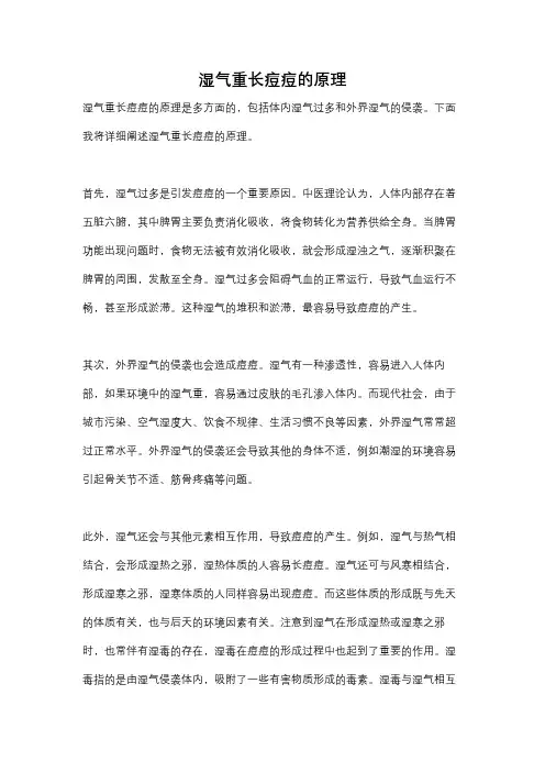 湿气重长痘痘的原理