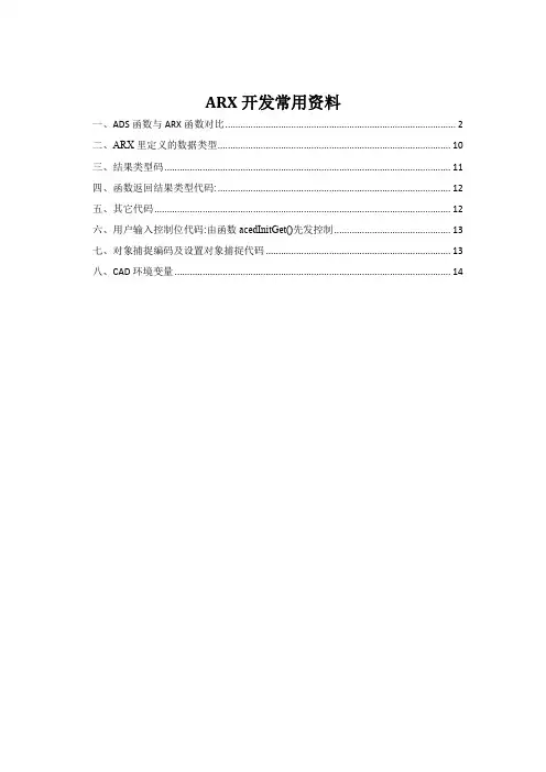 ObjectARX开发常用资料