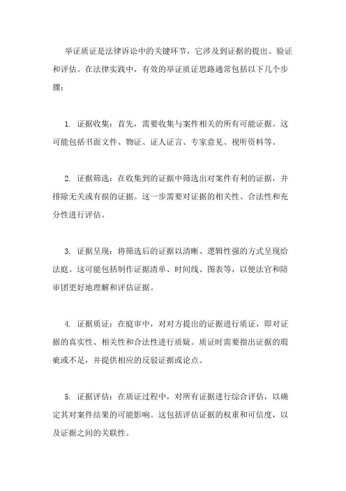 举证质证思路