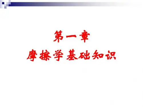 第一章 摩擦学基础知识(摩擦表面)解读