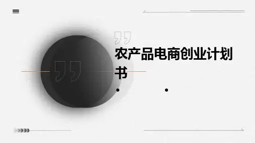 农产品电商创业计划书连接农民与消费者