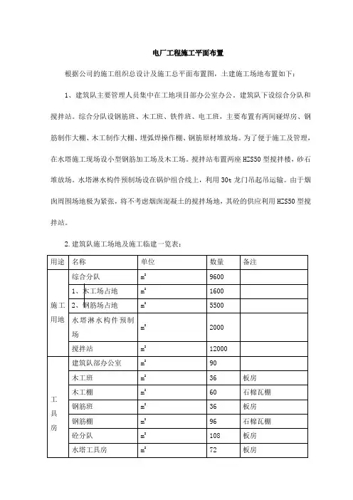 电厂工程施工平面布置