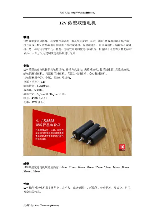 12V微型减速电机