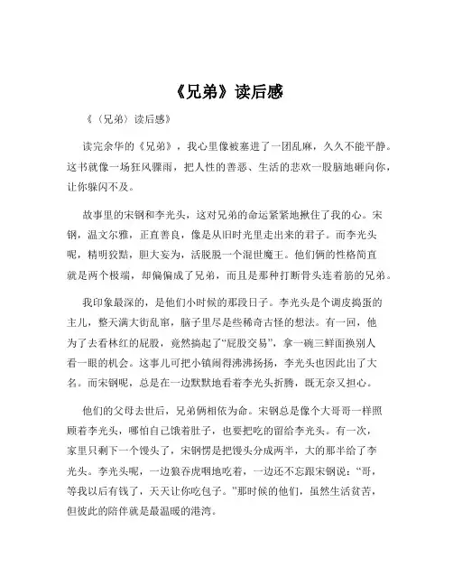 《兄弟》读后感