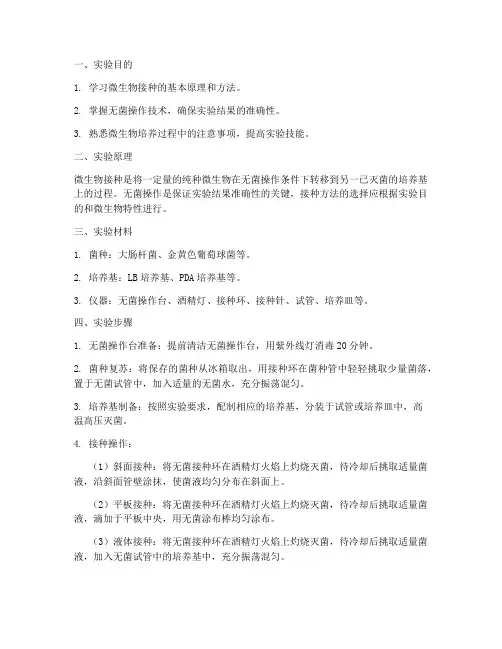 实验报告细节接种