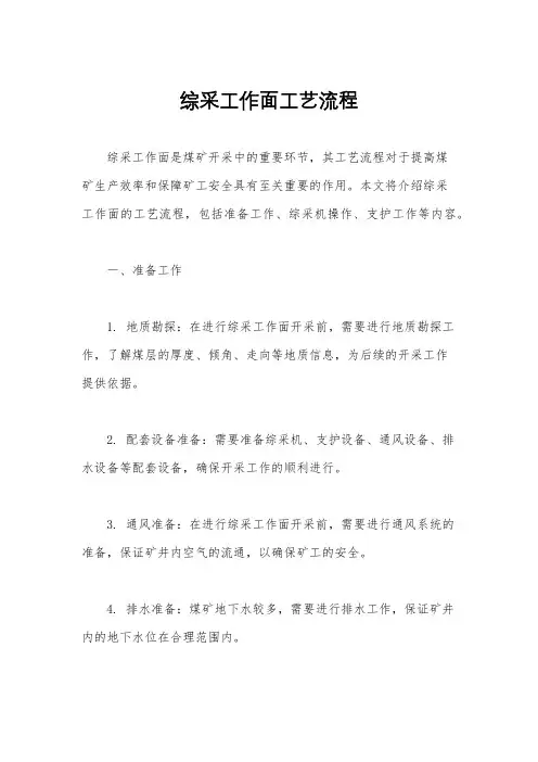 综采工作面工艺流程