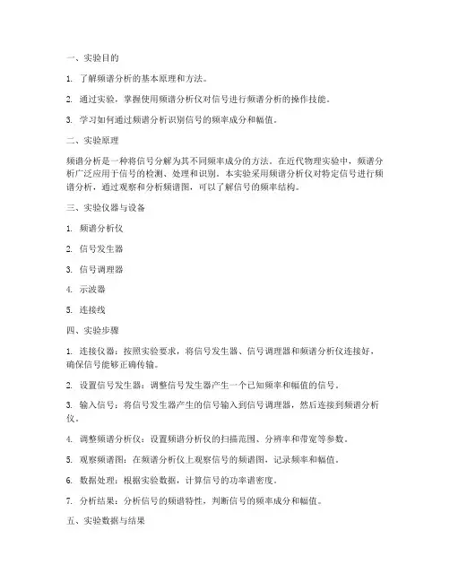 近代物理频谱实验报告