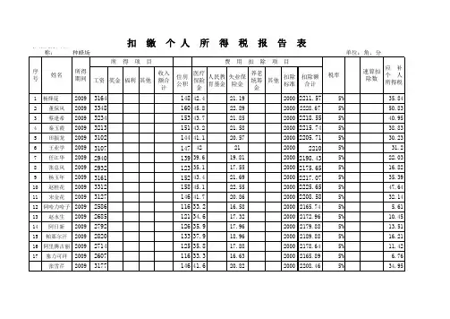 扣缴个人所得税报告表