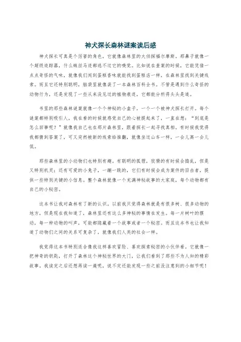 神犬探长森林谜案读后感