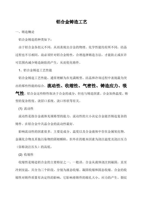 铝合金铸造工艺