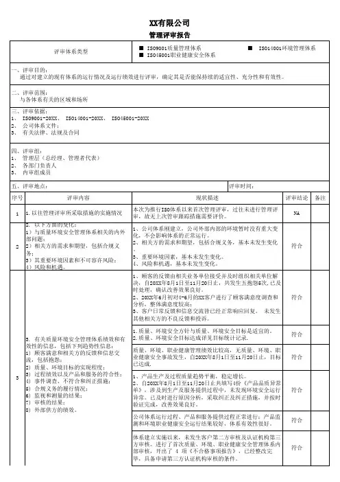 管理评审报告