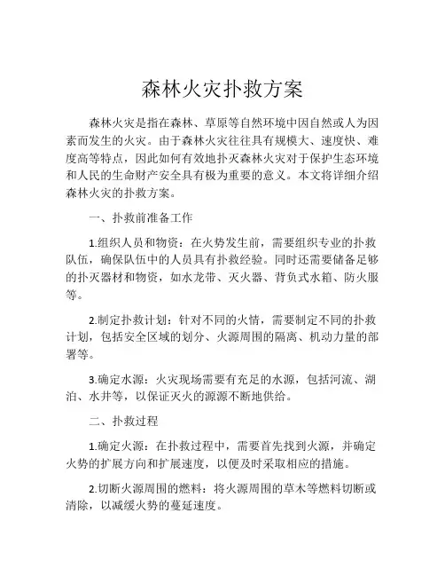 森林火灾扑救方案