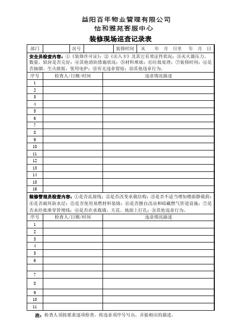 装修巡查记录表