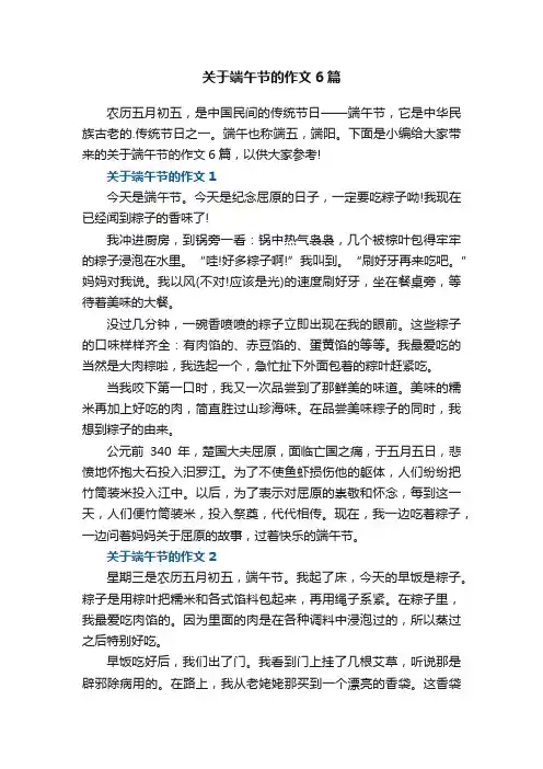 关于端午节的作文6篇