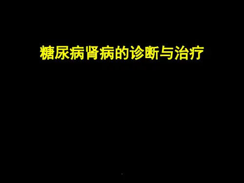 糖尿病肾病的诊断与治疗