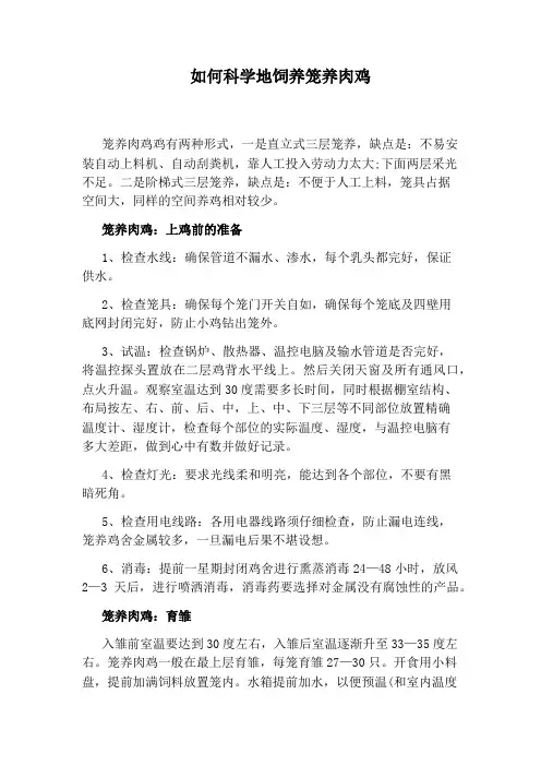 如何科学地饲养笼养肉鸡