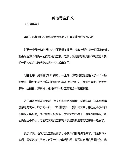孤岛寻宝作文