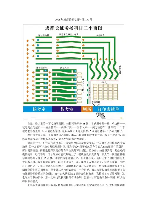 2015年成都长征考场科目二心得