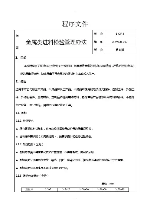 金属材料检验规范