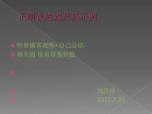 正则表达式及其示例ppt课件