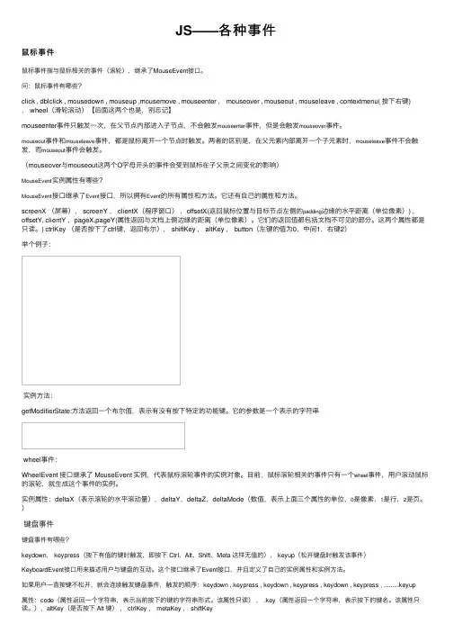 JS——各种事件