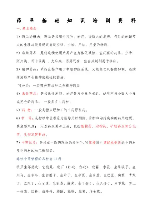 药品知识培训 