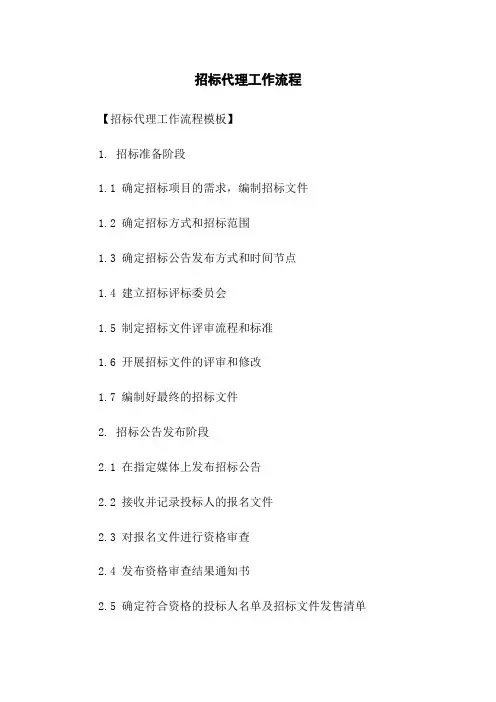 招标代理工作流程