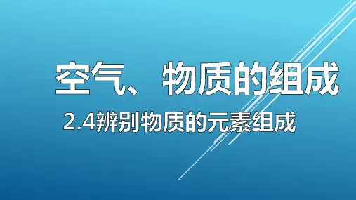 2.4 辨别物质的元素组成