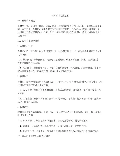 石材矿山运营方案
