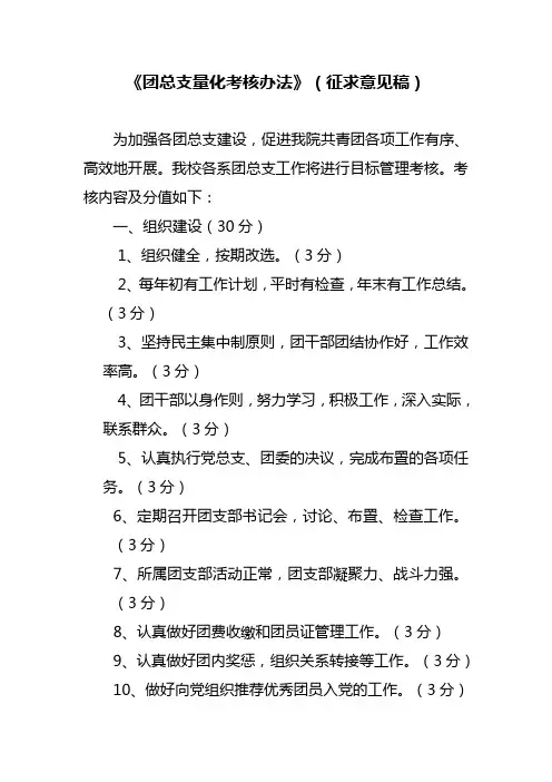 (1)团总支量化考核办法