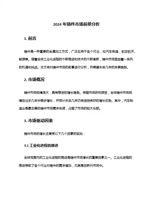 2024年铸件市场前景分析