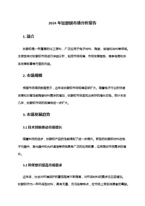 2024年钛酸钡市场分析报告