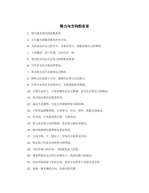 努力与方向的名言