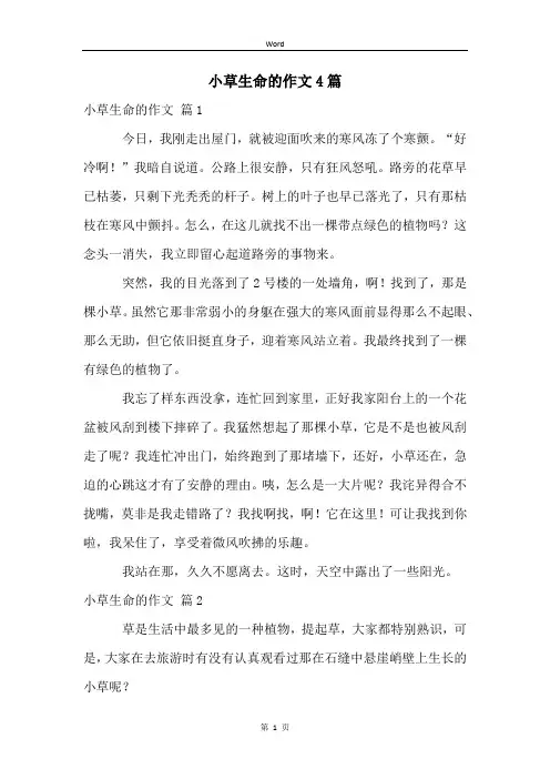 小草生命的作文4篇