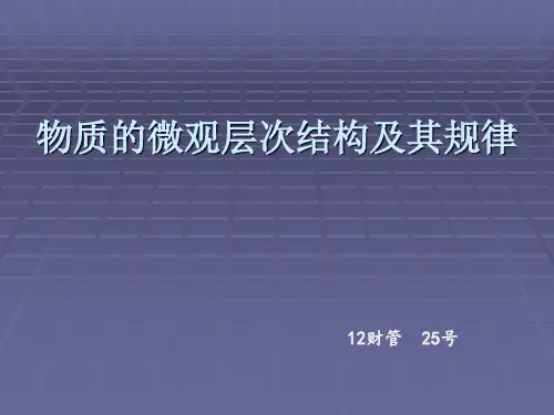 物质的微观层次结构及其规律  科学技术  物理化学剖析